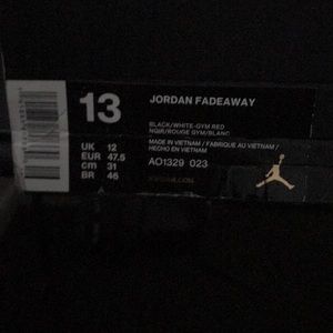 Jordan Fadeaway size 13